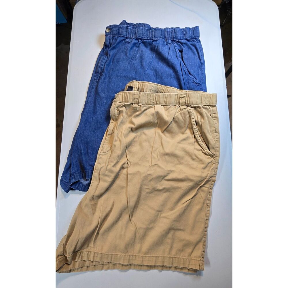 Bundle King Size Men's Shorts 5XL Big Elastic Drawstring Denim Khaki Shorts